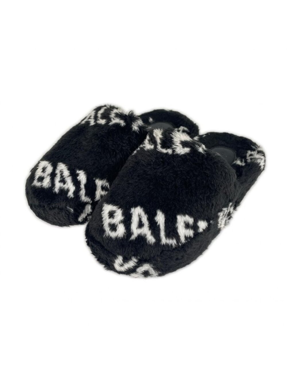 Balenciaga AW Sandals Faux Fur Black